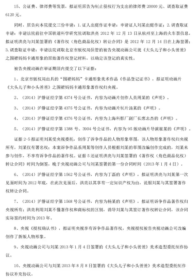 “2015年中国十大最具研究价值知识产权裁判案例”之杭州大头儿子公司诉央视动画著作权侵权案