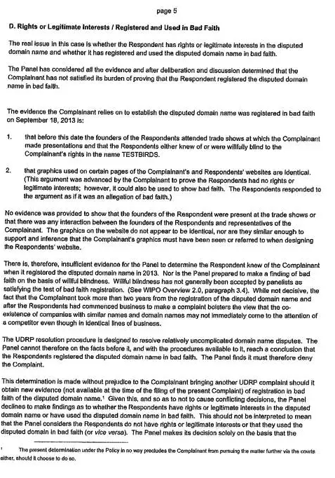 Testbird vs. Testbirds--中国企业打赢对德公司的域名保卫战(附判决书)